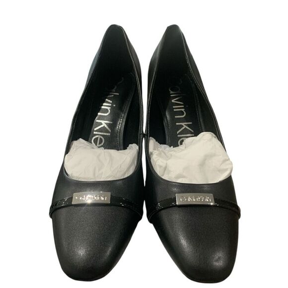 New in Box Calvin Klein Women's Unesta Pump Shoes Black Heel Size 8 Pointy Toe - Picture 3 of 6